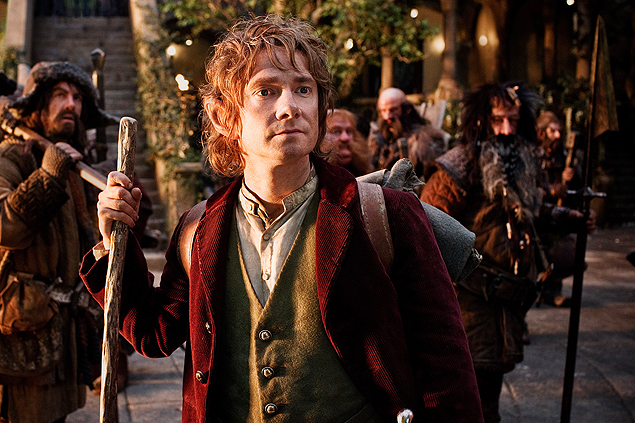 Cena do filme "O Hobbit: Uma Jornada Inesperada", de Peter Jackson