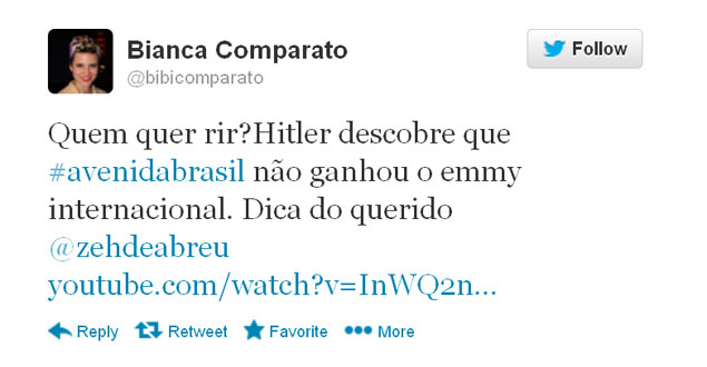 Bianca Comparato em seu Twitter