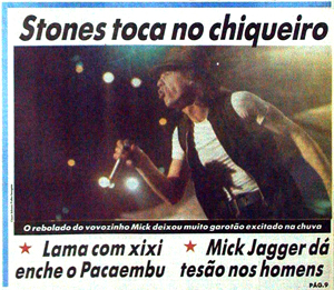 Em 29 de janeiro de 1995, capa do jornal trouxe relato do show em SP