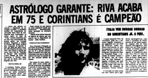 Reportagem em que astrlogo previa que Corinthians acabaria com o jejum de ttulos em 1975