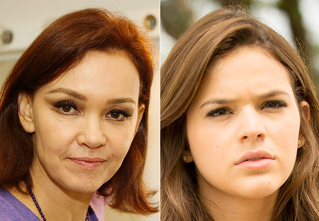 Júlia Lemmertz e Bruna Marquezine, que dividirão a mesma personagem na novela "Em Família"