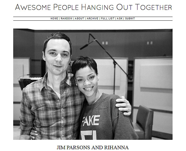 Jim Parsons, o Sheldon de "The Big Bang Theory" e Rihanna posam juntos