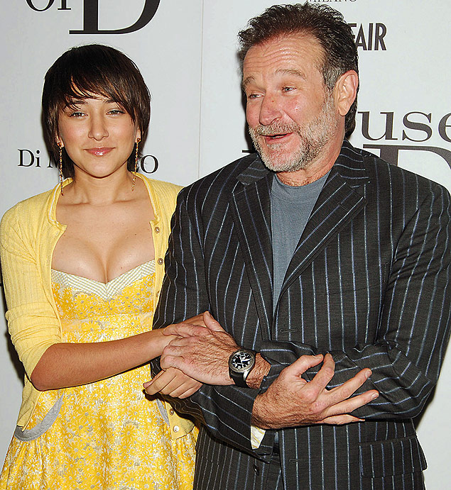 O ator Robin Williams e sua filha Zelda Williams em evento em Nova York