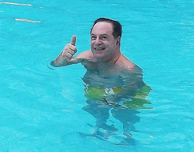 Maluf posta foto em piscina para participar do "desafio no gelo"