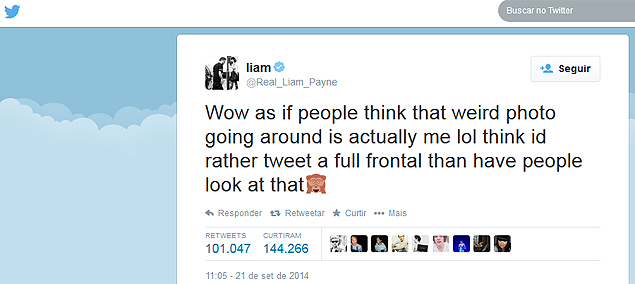 Liam Payne afirma que fotos divulgadas não são dele