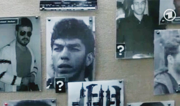 No centro, a foto de Mozer exibida pelo seriado "Tatort" entre os suspeitos de homicdio