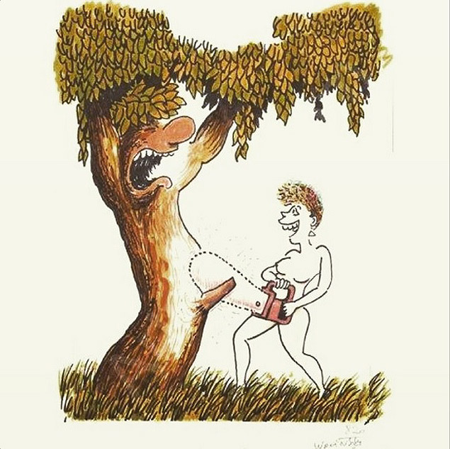 ReproduçãoLegenda: Uma das charges do cartunista Georges Wolinski publicadas pelo ator Alexandre Nero em seu Instagram