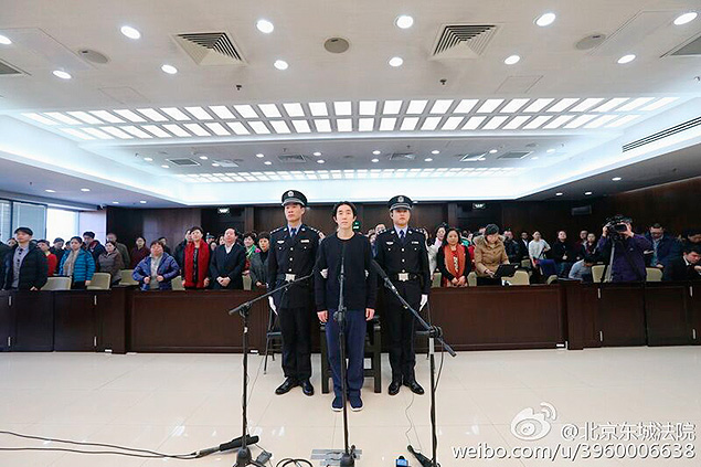 O ator Jaycee Chan, filho de Jackie Chan, em tribunal na China