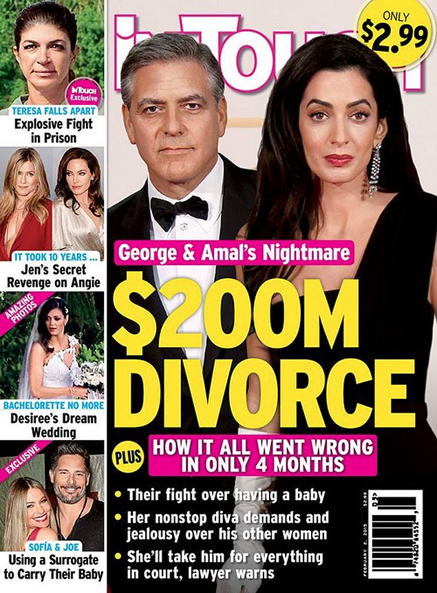 In Touch anuncia divórcio de George Clooney