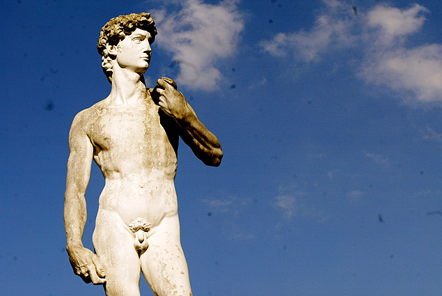 Réplica da escultura Davi, de Michelangelo, em São Paulo