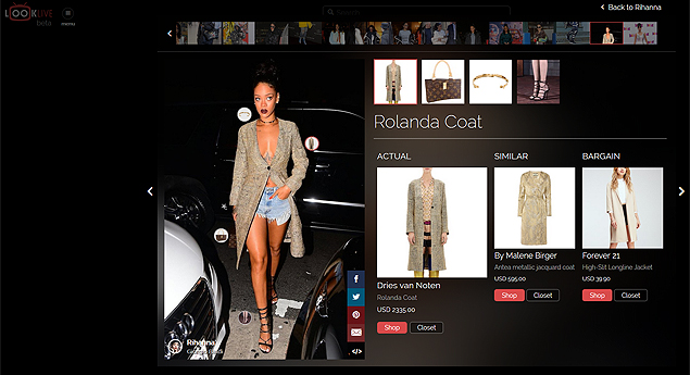 Site "LookLive" permite que fãs comprem roupas iguais ou parecidas com a das celebridades