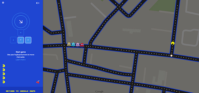 Google Maps com Pac-Man