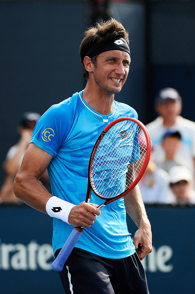 NEW YORK, NY - AUGUST 31: Sergiy Stakhovsky of Ukraine reacts during his Men's Singles First Round match against John Millman of Australia on Day One of the 2015 US Open at the USTA Billie Jean King National Tennis Center on August 31, 2015 in the Flushing neighborhood of the Queens borough of New York City. Alex Goodlett/Getty Images/AFP == FOR NEWSPAPERS, INTERNET, TELCOS & TELEVISION USE ONLY ==