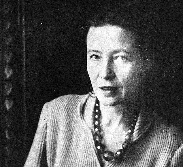 A escritora francesa Simone de Beauvoir em foto para a revista "Time", em 1956. [FSP-Ilustrada-07.03.97]*** NO UTILIZAR SEM ANTES CHECAR CRDITO E LEGENDA***