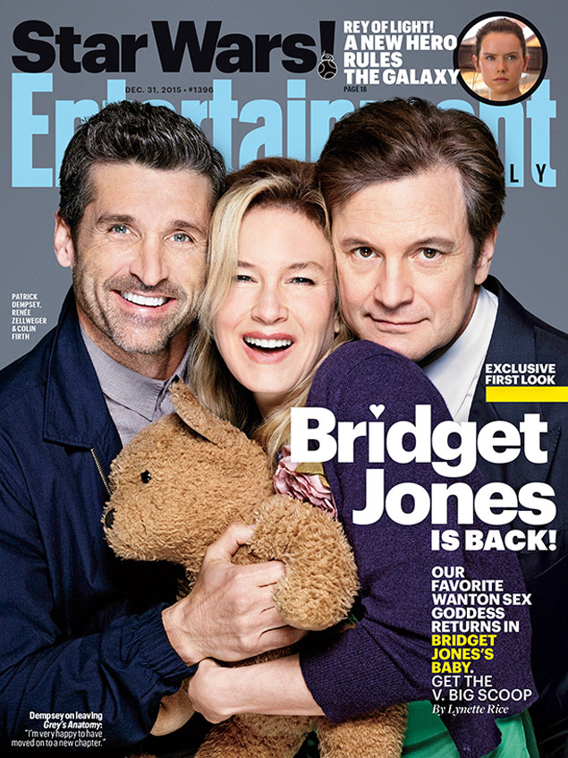 Patrick Dempsey, Renee Zellweger e Colin Firth na capa da "Entertainment Weekly"