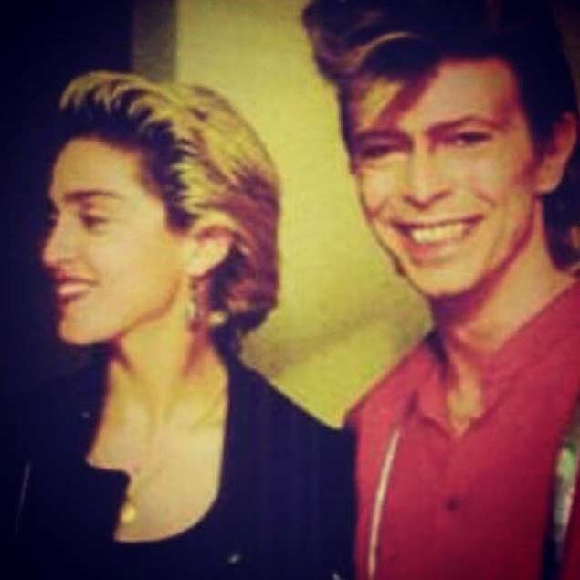 Madonna e David Bowie em foto publicada no Instagram