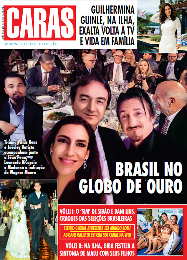 capa da revista "Caras", com a montagem das duas imagens com Ticiana Villas Boas