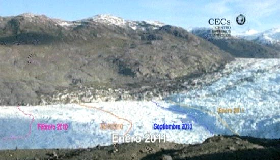 Segundo especialistas, derretimento acelerado faz a geleira de 454 km quadrados perder um quilômetro por ano 
