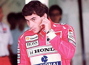 O piloto Ayrton Senna, durante treinos do GP do Brasil 