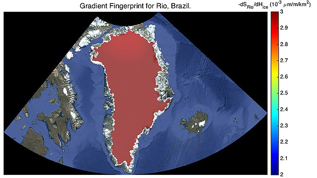 O nível do mar no Rio seria fortemente modificado pela dissolução das geleiras na Groenlândia