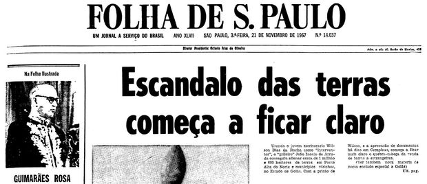 Primeira pgina da Folha de S.Paulo de 21 de novembro de 1967. (Foto: Folhapress)