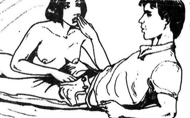 Ilustração publicada na coluna "Tudo sobre Sexo", do "Notícias Populares"