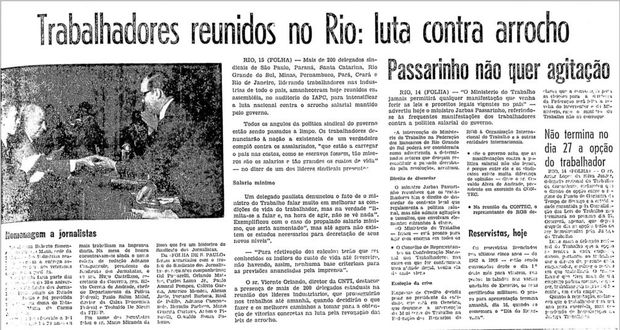 Detalhe da pgina 11 do dia 15 de dezembro de 1967 da Folha de S.Paulo. (Foto: Folhapress)