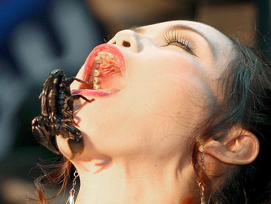 Kanchana Kaetkaew, a rainha dos escorpies, quebrou o recorde ontem na Tailndia