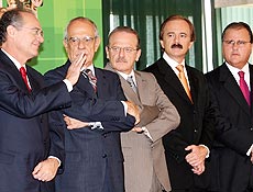 Posse dos novos ministros Tarso Genro, Geddel Vieira e José Temporão, no Planalto