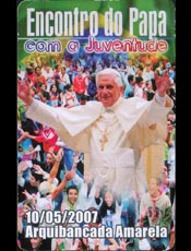 Ingresso para o encontro do papa Bento 16 no estdio do Pacaembu