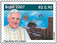 Missa em Aparecida marcar lanamento<br> de selo em homenagem ao papa Bento 16