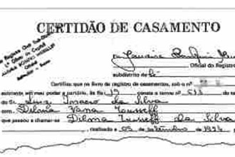 Certidão de casamento Dilma Lula