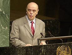 Serra discurso, como ministro da Saúde, na Assembleia Geral das Nações Unidas
