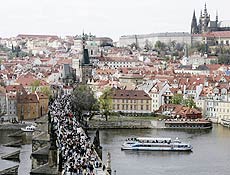 Inundaes ameaam construes histricas como as do centro de Praga, capital tcheca<BR>