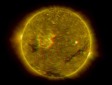 O Sol visto em 20 de maro de 2007; imagens em 3D ajudaro a prever erupes solares