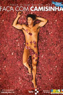 Cartaz de campanha anti-Aids do Ministério da Saúde, que foca o sexo entre homens