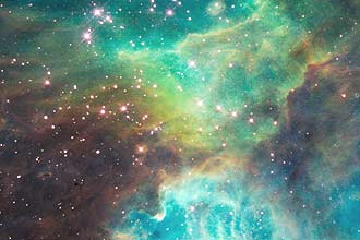 Foto divulgada pela Nasa mostra nebulosa de Tarntula, situada perto do conjunto de estrelas identificado como NGC 2074