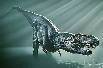 Concepção artística do Tiranossuro rex, que de temido predador foi transformado por revisionistas em comedor de carniça
