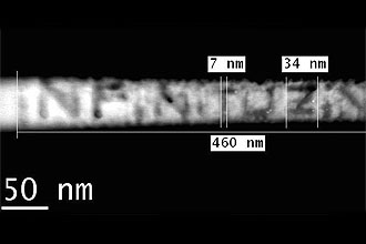 Fotografia feita em microscpio especial mostra o "nanopoema" de uma palavra; trata-se do primeiro do gnero feito no Brasil