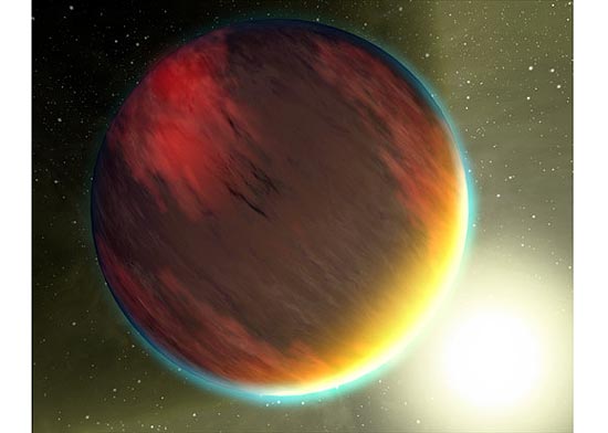 Química básica para a vida foi encontrada no exoplaneta HD 209458b (na foto, em concepção artística)