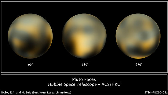 Imagens feitas pelo telescópio Hubble da Nasa mostram mudanças de cor em Plutão, mais avermelhado