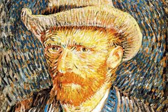 "Autorretrato com Chapu de Feltro" de Vincent Van Gogh