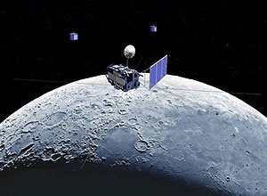 Sonda japonesa Kaguya em órbita ao redor da Lua