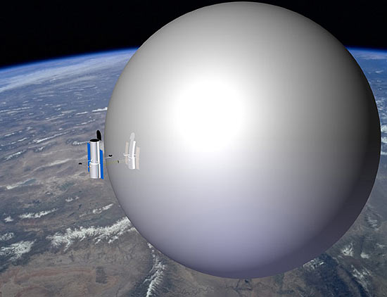 Engenheiros americanos propõem o uso de balões gigantes de hélio capazes de puxar satélites desativados em direção à atmosfera terrestre, onde eles seriam incinerados; empresa Global Aerospace quer testar conceito