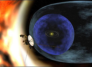 Concepção artística mostra a sonda espacial Voyager 1, lançada pela Nasa em 1977 