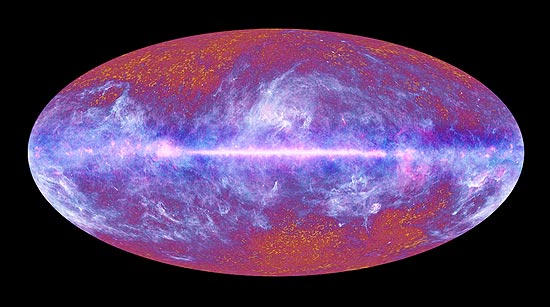 A ESA, agência espacial europeia, divulgou imagem feita por satélite que mostra radição cósmica na Via Láctea