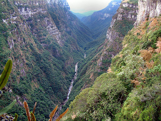 Vista do Parque Nacional de Aparados da Serra, que fica na divisa do Rio Grande do Sul e Santa Catarina