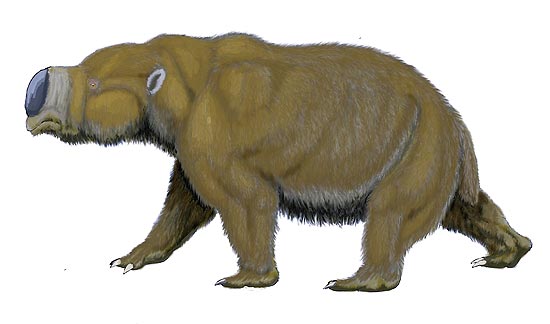 Concepção artística do mamífero australiano extinto diprotodonte