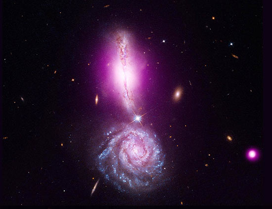 Complexo de galáxias espirais vizinhas VV 340, conhecido como Arp 302, vão se fundir daqui a milhões de anos