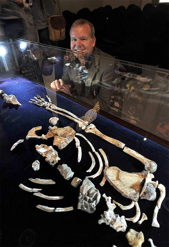 Restos do _Australopithecus sediba_, descoberta por Lee Berger Lee Berger, da Universidade de Witwatersrand